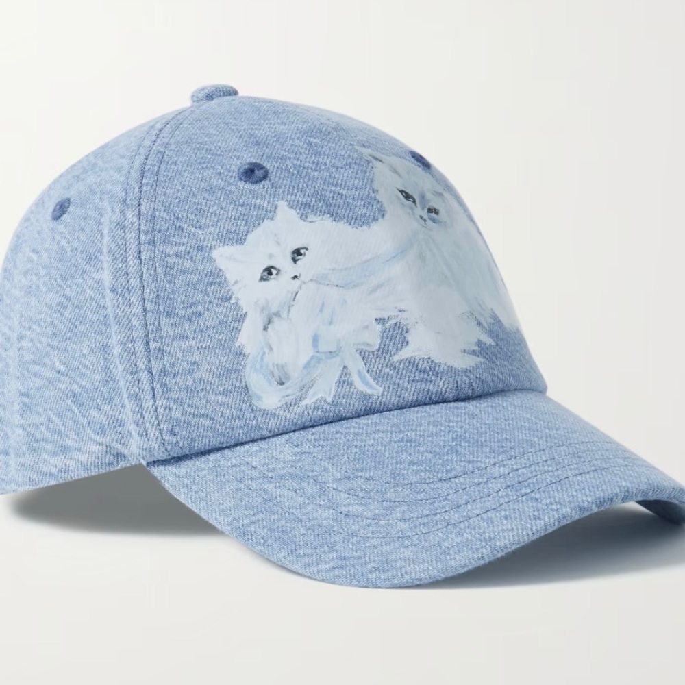 Acne Studios Karen Kilimnik Denim Cat Hat
